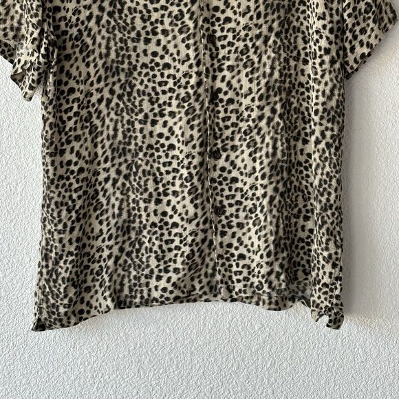 Pac Sun Leopard Print Shirt Short Sleeve Button Down Collar Size M - Picture 4 of 12